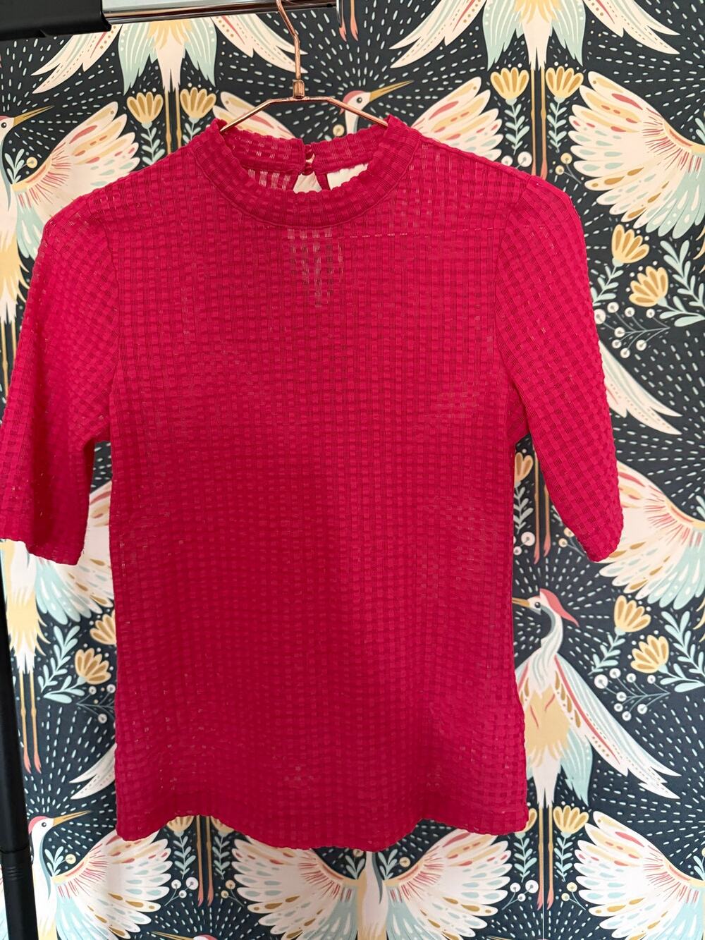 Maeve pink mesh top